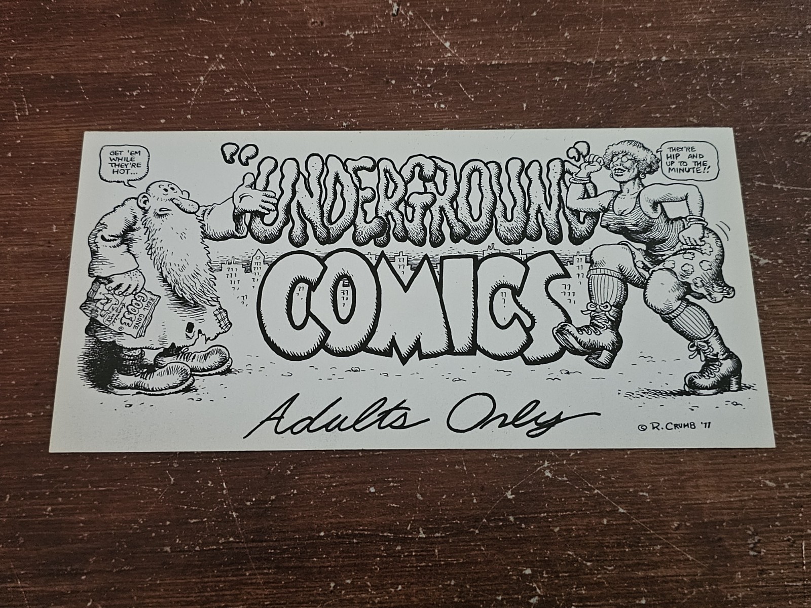 1977 Underground Comix Bumper Sticker RARE Robert Crumb R. RARE Comic