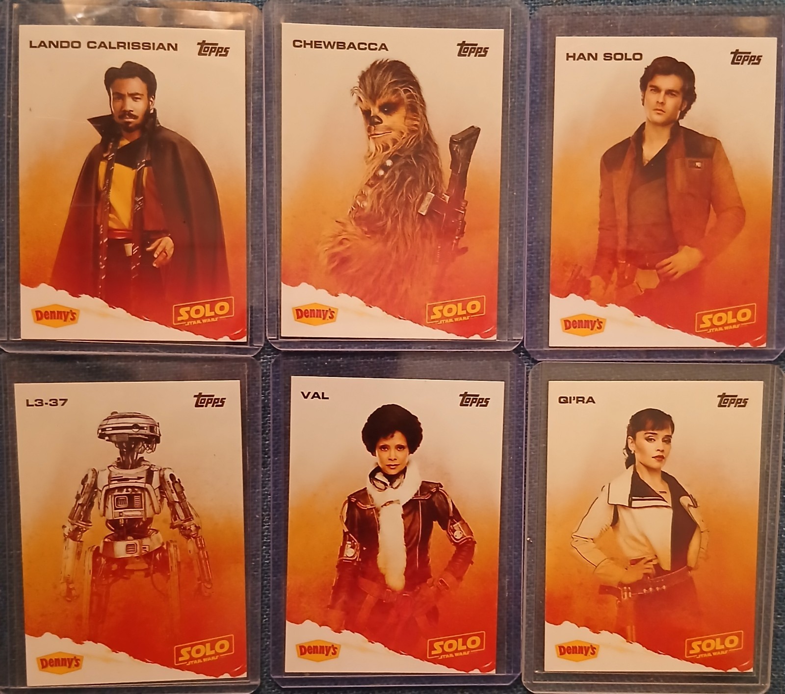 DENNY'S TOPPS STAR WARS HAN SOLO COMPLETE 2 SETS OF 12 CARDS DENNY'S TOPPS STAR WARS HAN SOLO COMPLETE 2 SETS OF 12 CARDS