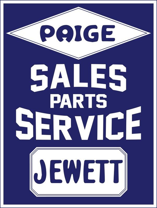 Paige Jewett Automobiles Sales, Parts, & Service NEW METAL SIGN: 9x12 Paige Jewett Automobiles Sales, Parts, & Service NEW METAL SIGN: 9x12