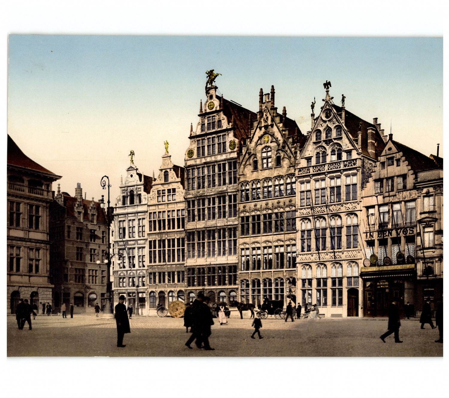 Belgium, Antwerp, Grand Place vintage photochrom photochromic, vintage photoch