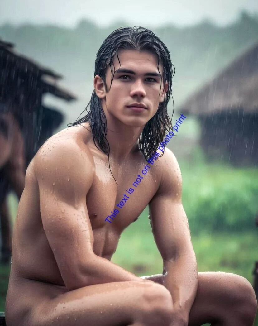Nude Male Model Handsome Muscular Naked Shirtless Hunk HOT 8x10 Photo Print M906