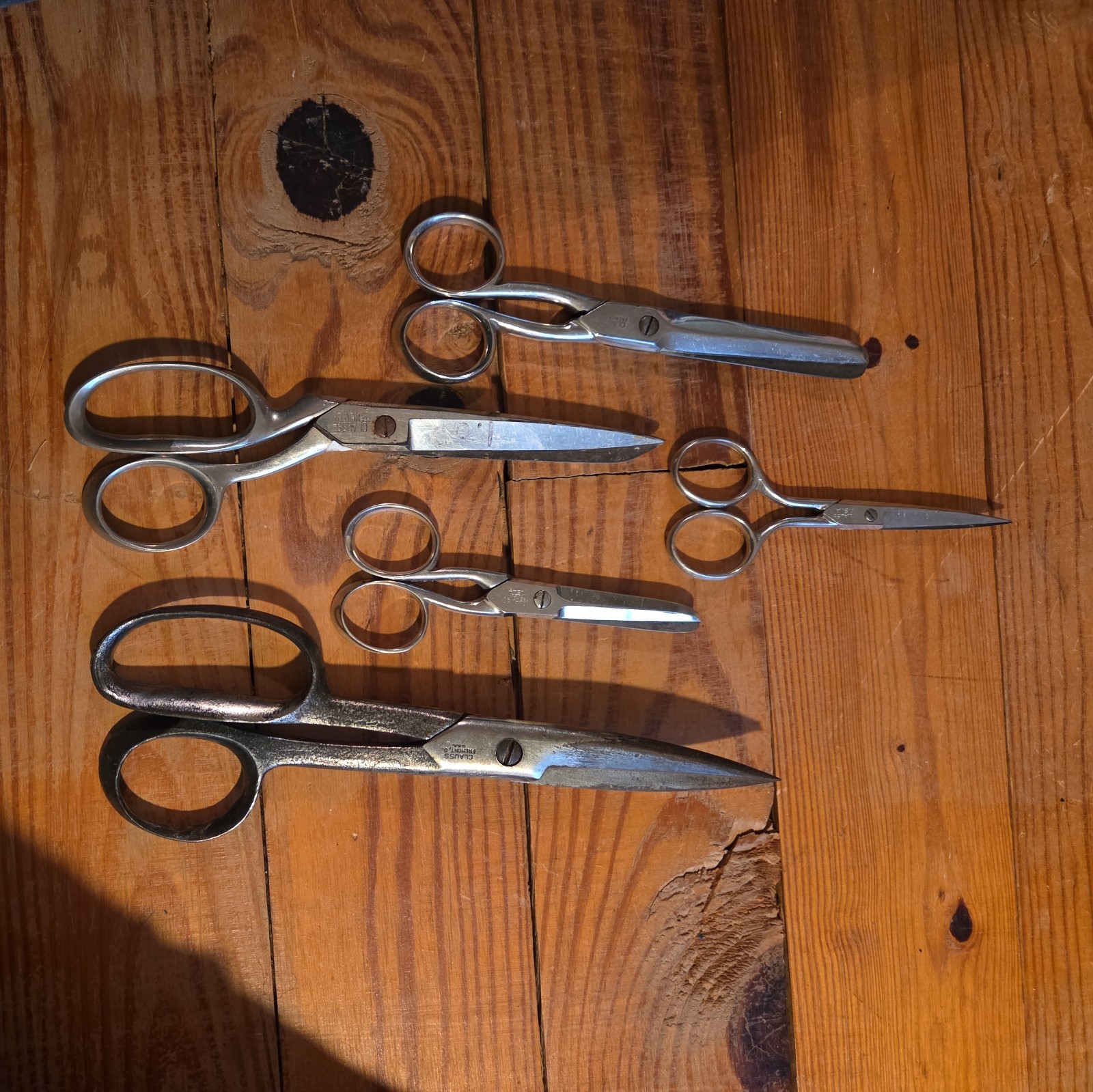 Vintage Clauss Scissors & Shears Lot Of 5