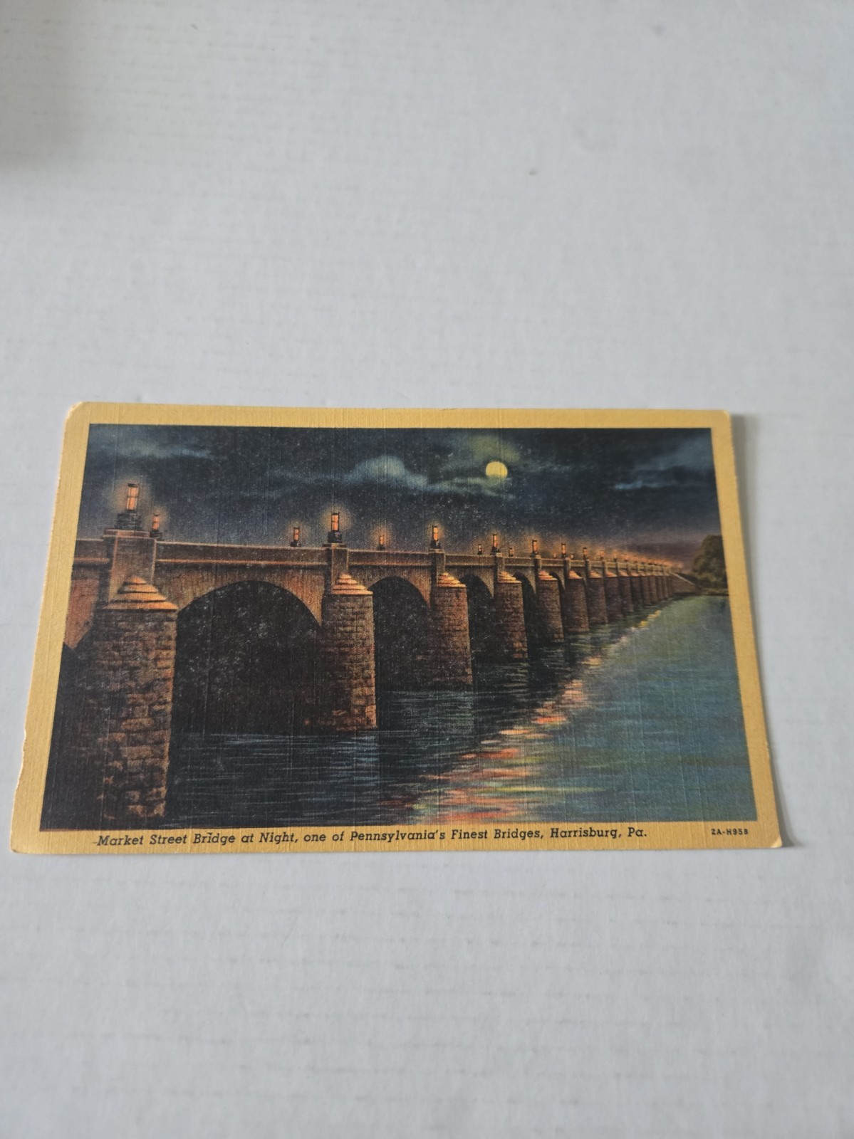 Postcard Market Street Bridge at Night, Obe of PA Finest Bridges, Harrisburg PA Postcard Market Street Bridge at Night, Obe of PA Finest Bridges, Harrisburg PA