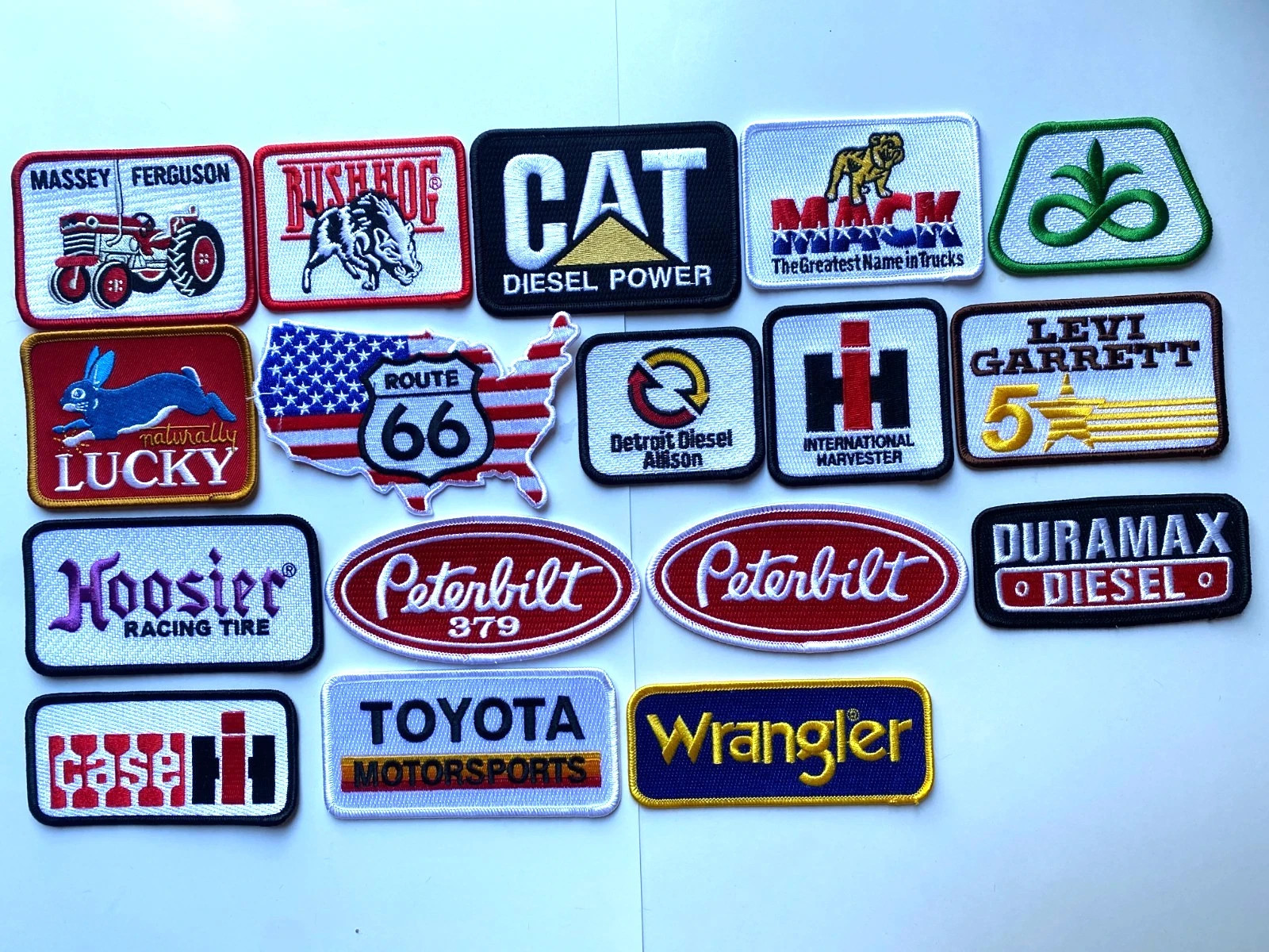 17 Pcs of different USA Vehicle Trucks Embroidered Patches, Iron-on