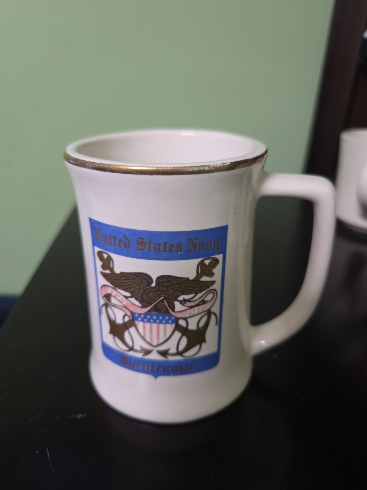 Vintage 1976 US Navy Bicentennial Ceramic Coffee Mug Buntingware Military 1776 Vintage 1976 US Navy Bicentennial Ceramic Coffee Mug Buntingware Military 1776