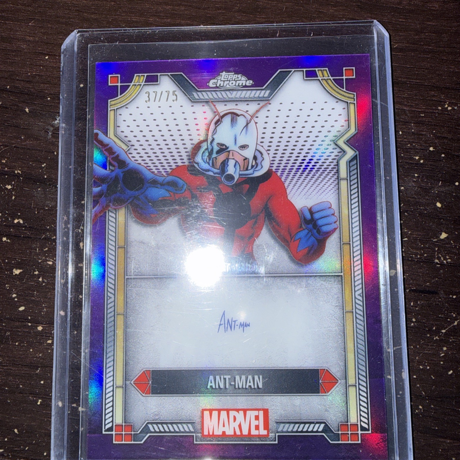 2024 Topps Chrome Marvel Ant-Man #MI-7 Character Auto Purple Refractor /75 2024 Topps Chrome Marvel Ant-Man #MI-7 Character Auto Purple Refractor /75