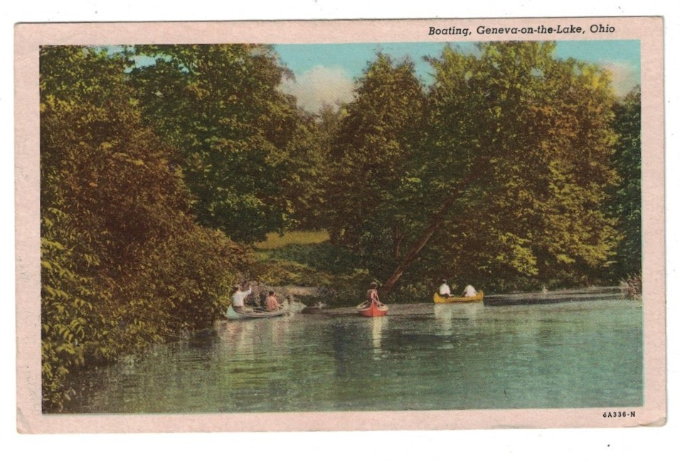 ANTIQUE 1920\'S BOATING GENEVA-ON-THE-LAKE OHIO POSTCARD ANTIQUE 1920\'S BOATING GENEVA-ON-THE-LAKE OHIO POSTCARD