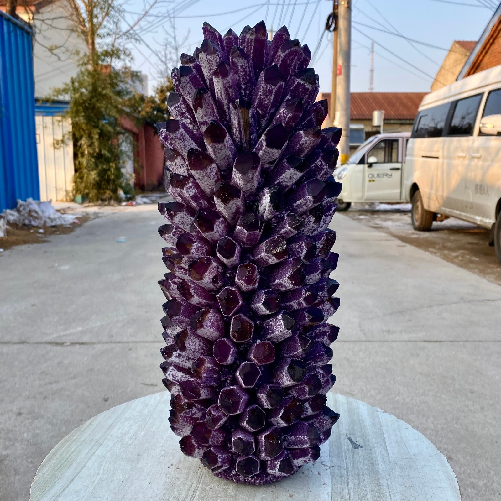 24.55LB New find purple Phantom Quartz Crystal Cluster mineral samples healing