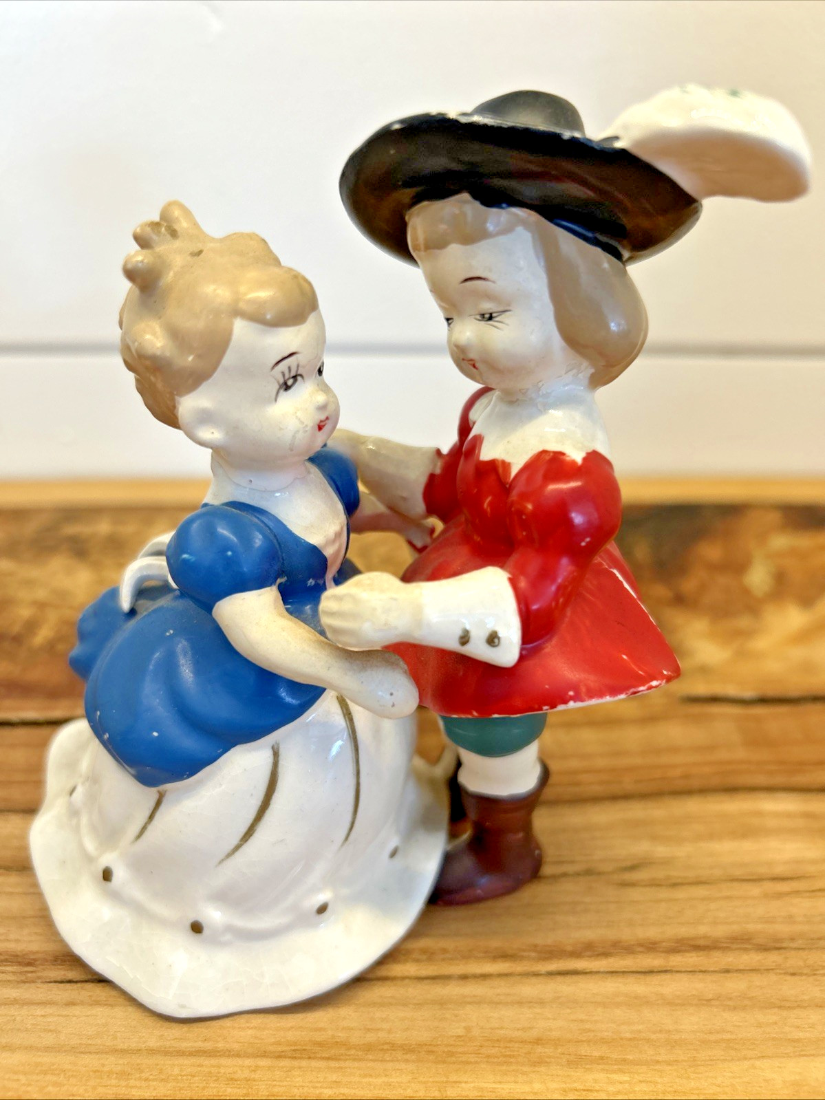 VTG. 1940-1950s Victorian Dancing Couple Ceramic Figurine Wales Made in Japan