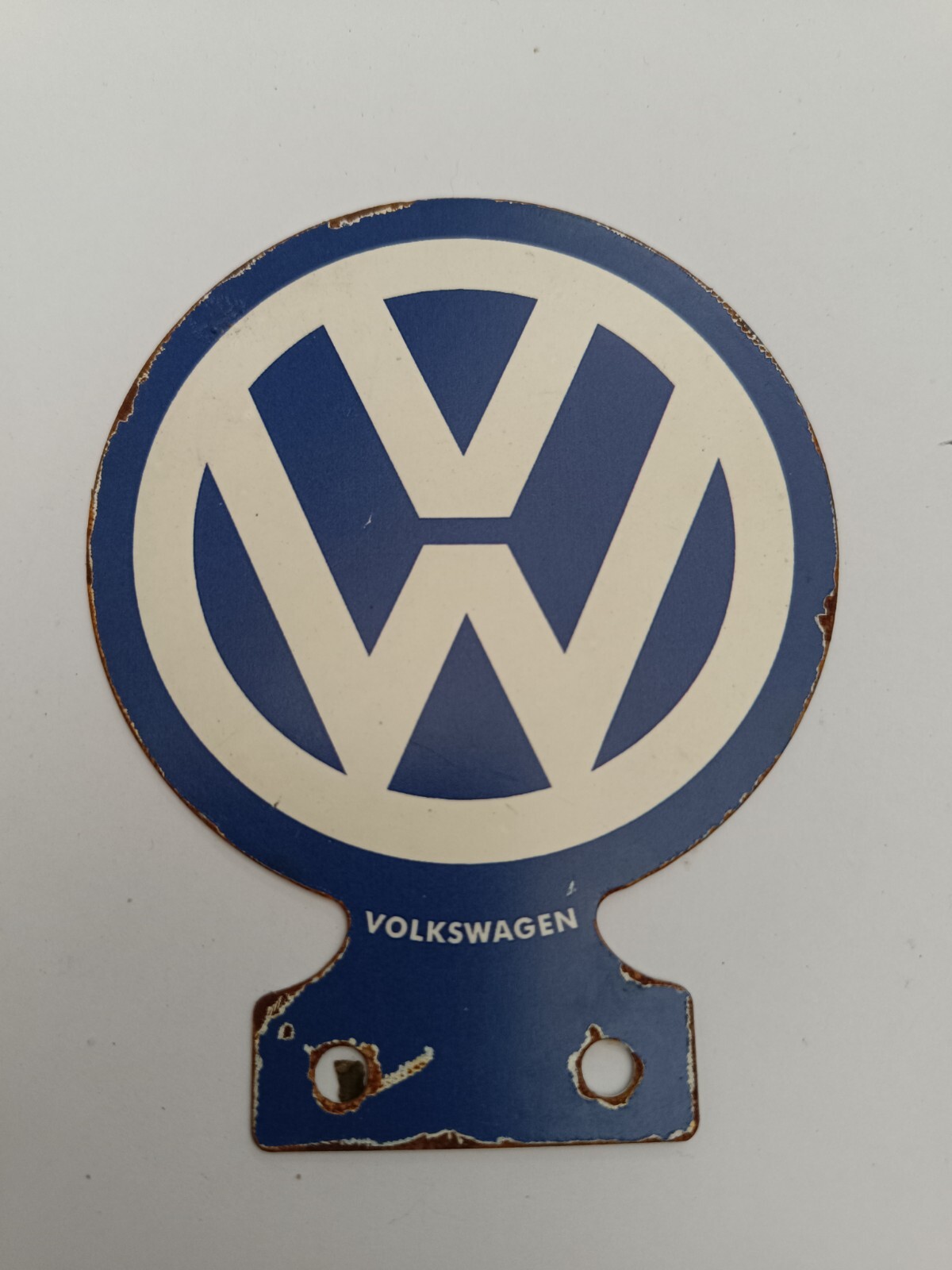 Volkswagen VW logo Plate license number VINTAGE BADGE TOPPER PLAKETTE 1978-1989
