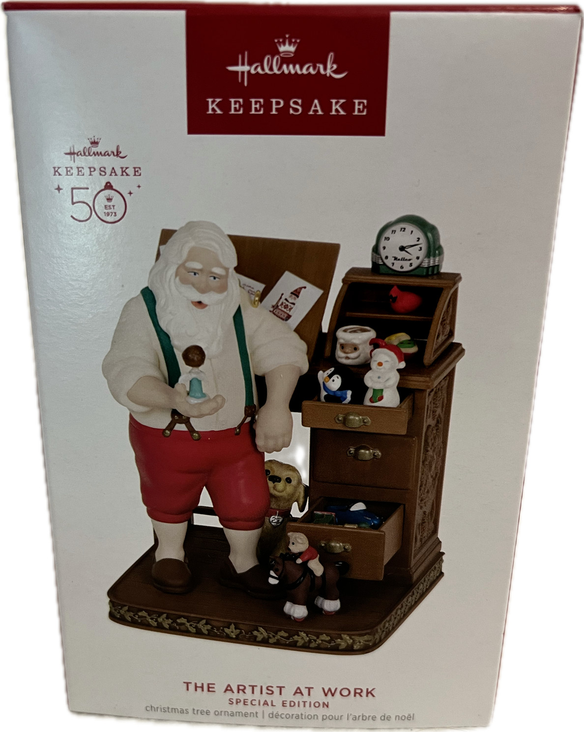 2023 HALLMARK THE ARTIST AT WORK SPECIAL EDITION SANTA CHRISTMAS ORNAMENT NIB
