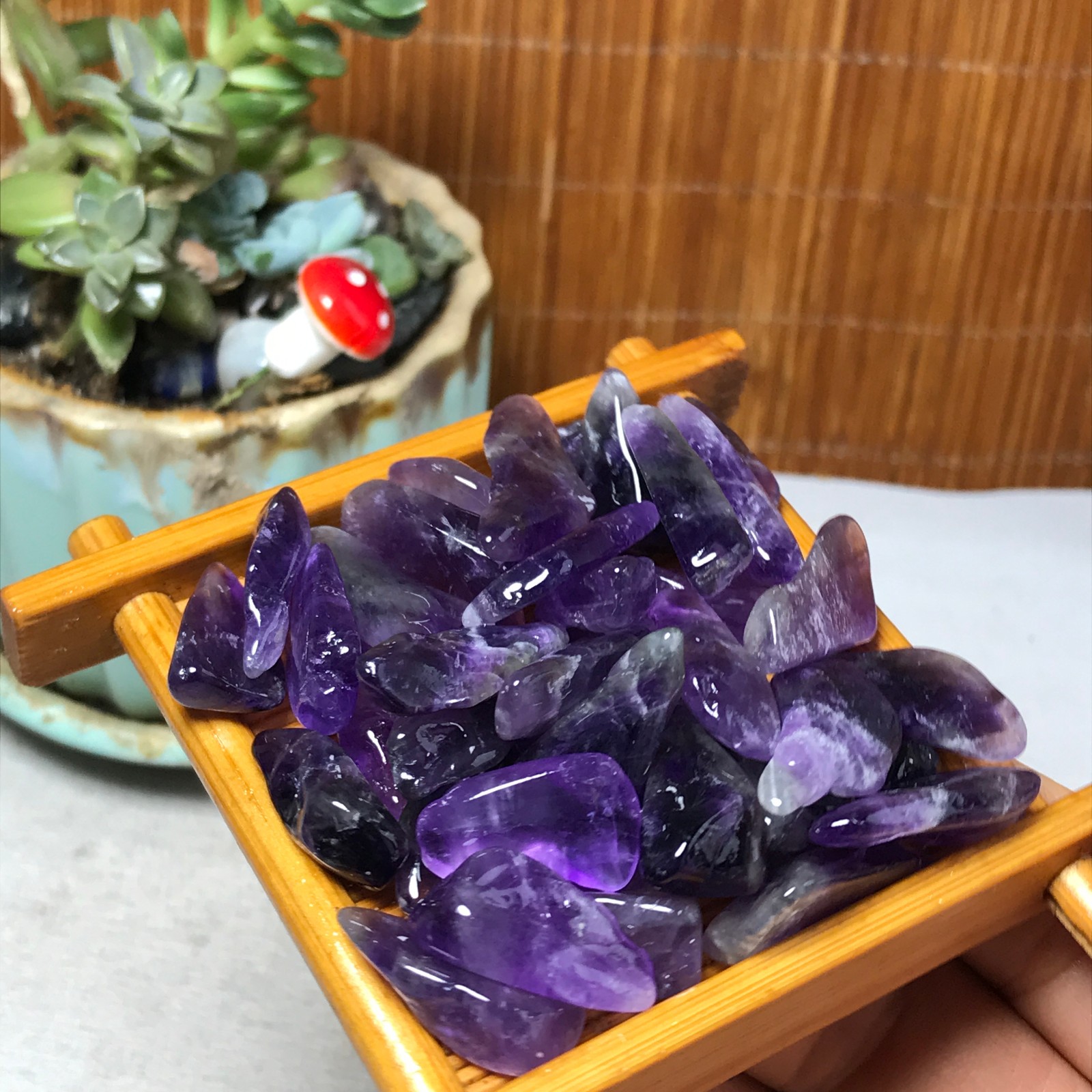 35pcs Natural Dreamy amethyst Crystal gemstone Polish Mineral Specimen 66g A6695