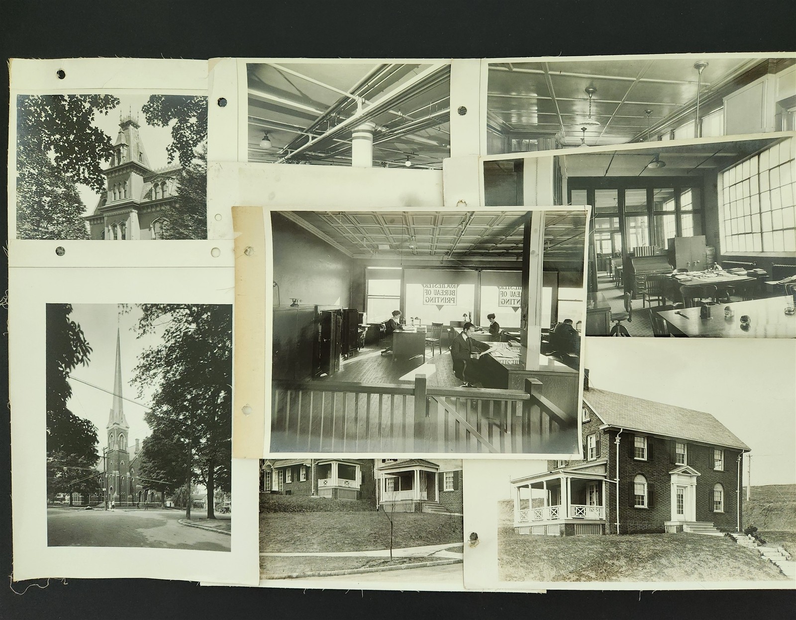 1930s vintage 23pc ROCHESTER ORGAN and CHURCHES ny PHOTOS different churches