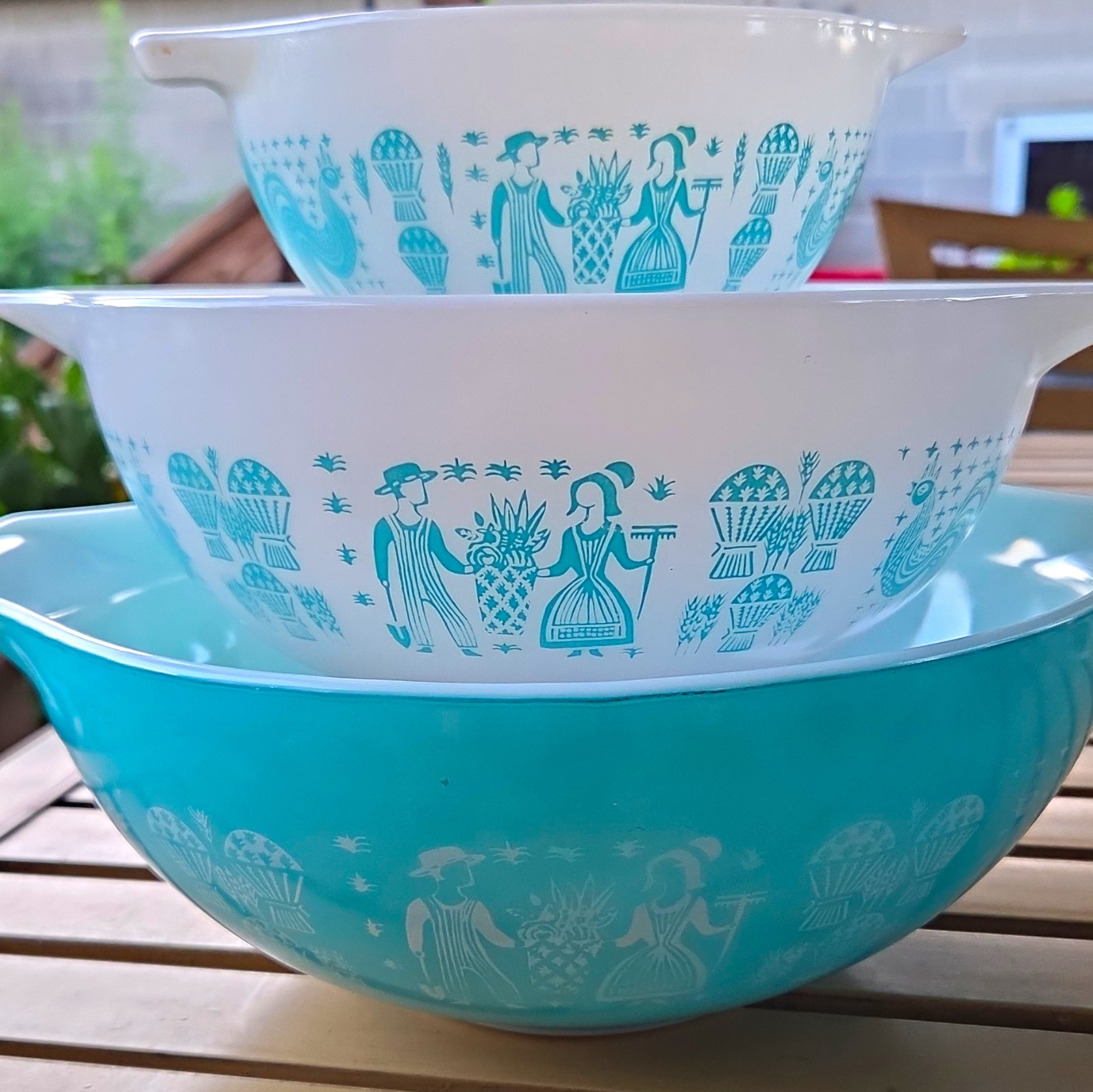 Pyrex  Butterprint  441 443  444.  GREAT Condition.   Displays Beautiful.