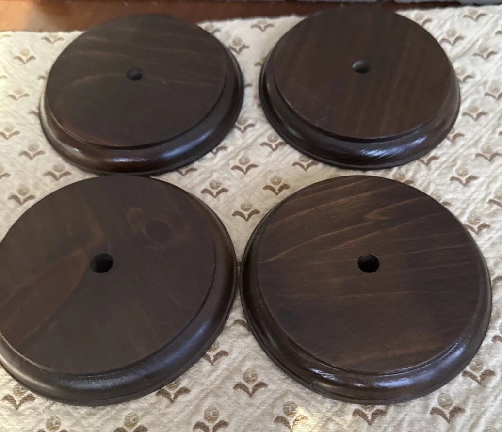 Set If 4 Vintage 4.5 In Round Figurine Display Stands Set If 4 Vintage 4.5 In Round Figurine Display Stands