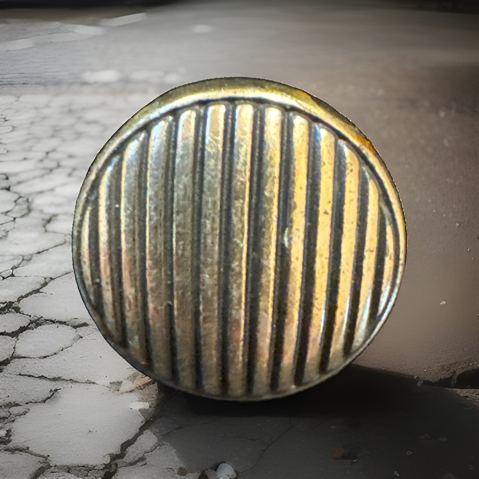 Monet Sterling  .925  pin Striped Geometric Dome, 1pc Art Deco Vintage 