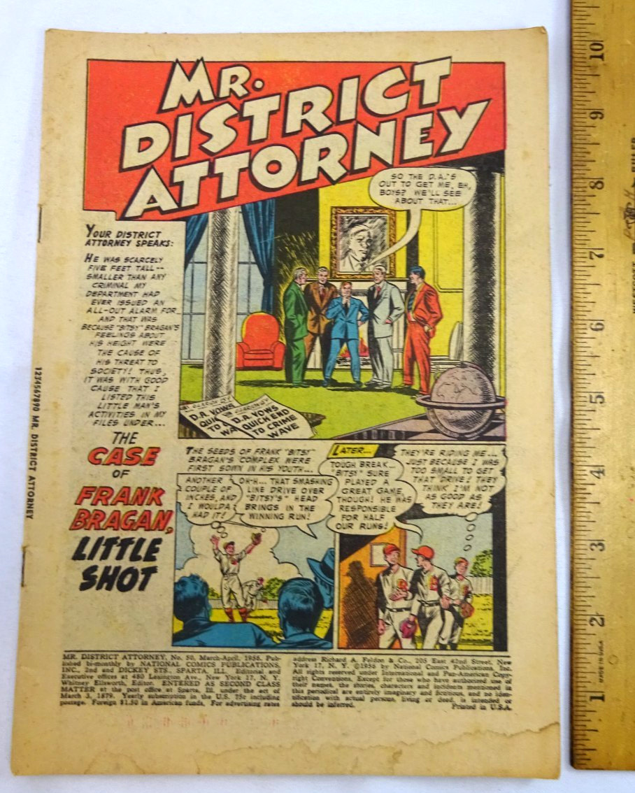 VINTAGE COMIC BOOK MR. DISTRICT ATTORNEY MARCH-APRIL 1956 No. 50 *COVERLESS* bh VINTAGE COMIC BOOK MR. DISTRICT ATTORNEY MARCH-APRIL 1956 No. 50 *COVERLESS* bh