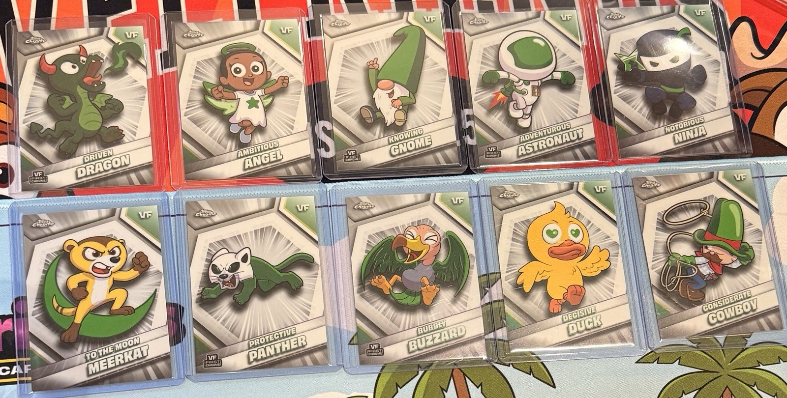2026 Topps Chrome VeeFriends – Complete Green Variant Set (10 Cards)