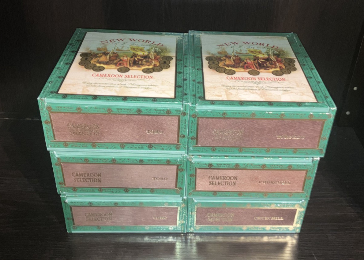 LOT x6 AJ Fernandez New World Cameroon Double Robusto Toro WOOD Cigar Box