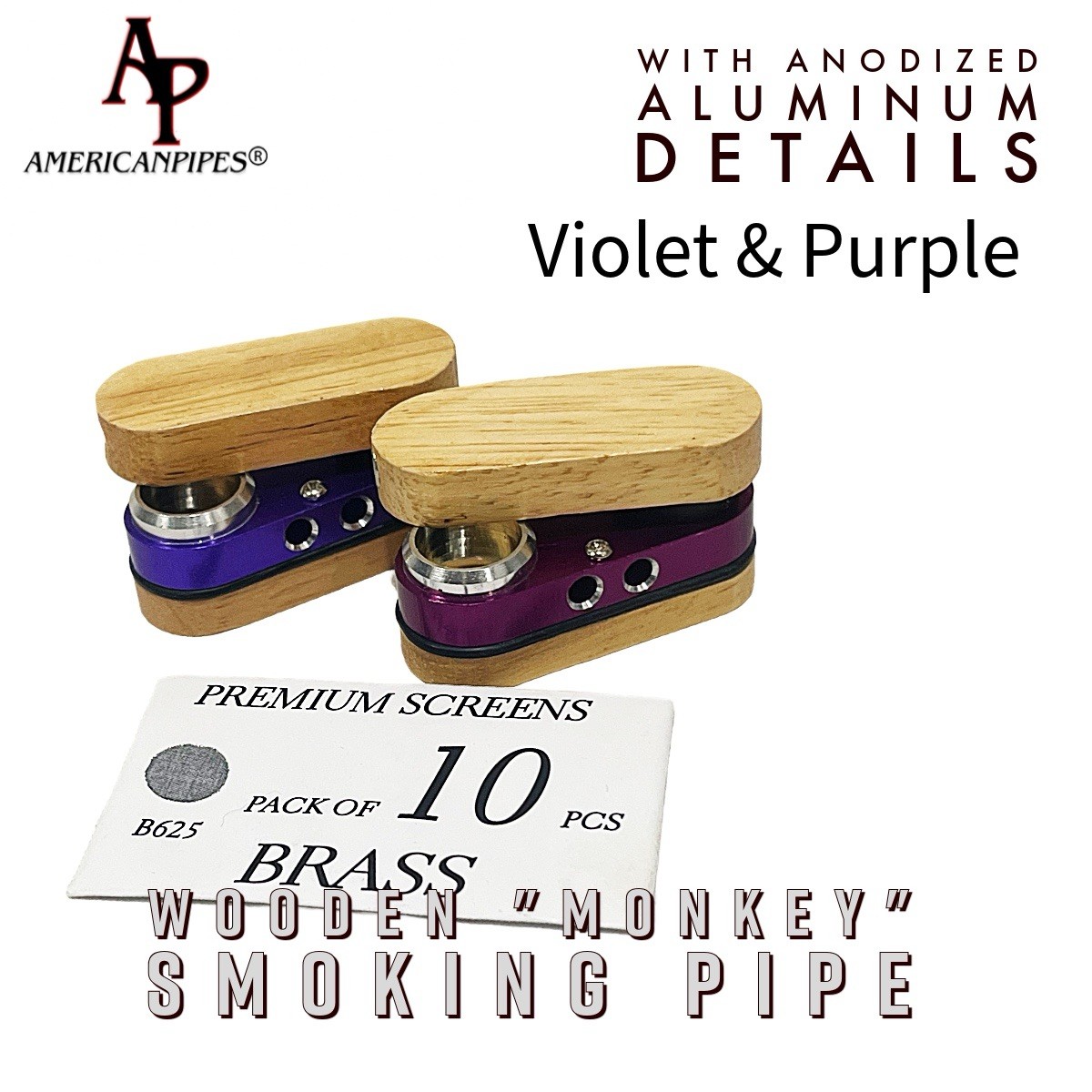 Americanpipes™️ 2 PCS Foldable Wooden+ metal tobacco Monkey Pipe Americanpipes™️ 2 PCS Foldable Wooden+ metal tobacco Monkey Pipe