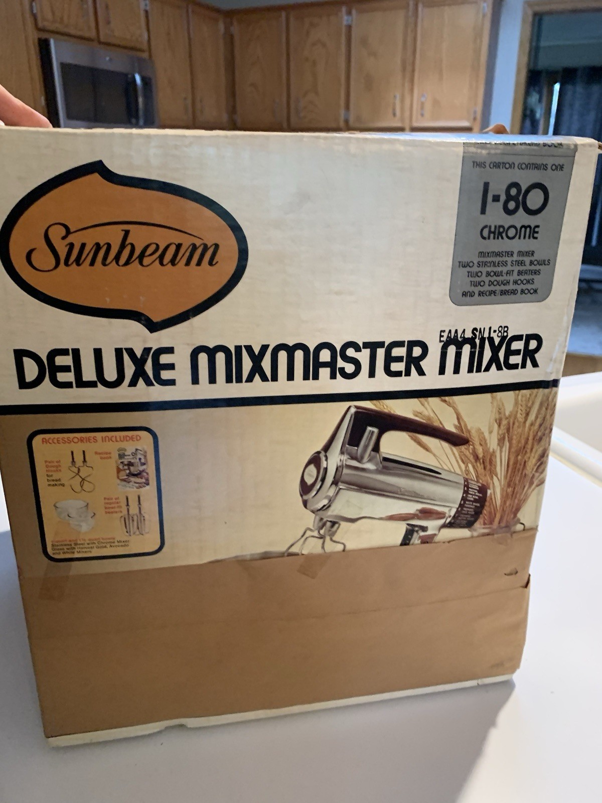 Vintage Sunbeam Mixmaster Mixer Chrome Brown 12 Speed New Pretty Boxed 1-80 NOS
