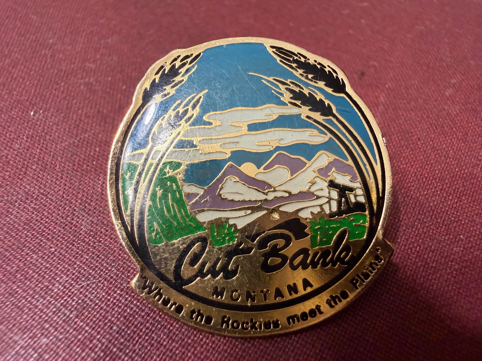 Vtg. Cut Bank Montana Souvenir Lapel Hat Pin Vtg. Cut Bank Montana Souvenir Lapel Hat Pin