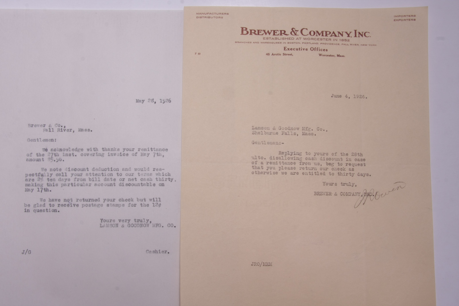 1926 Lamson Goodnow Brewer Co Inc Worcester Fall River MA Ephemera L576D 1926 Lamson Goodnow Brewer Co Inc Worcester Fall River MA Ephemera L576D
