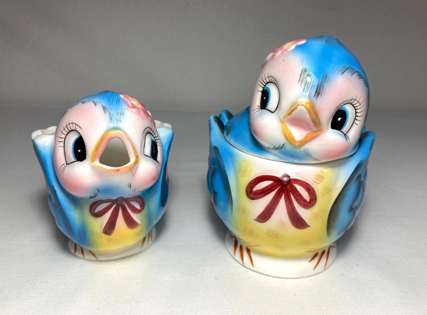 Vintage 1950\'s Geo. Z. Lefton Bluebird 290 Cream & Sugar Set