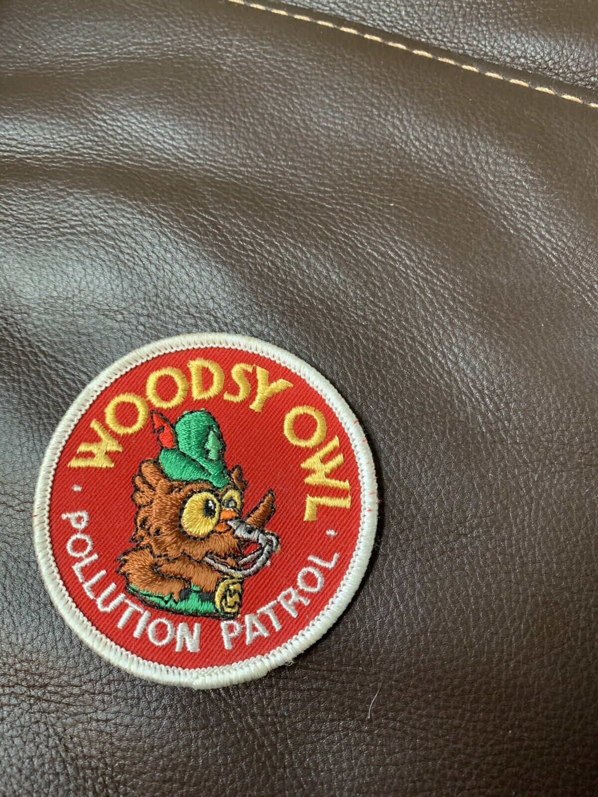 Vintage 70s WOODSY OWL POLLUTION PATROL Embroidered Patch US Forest Service