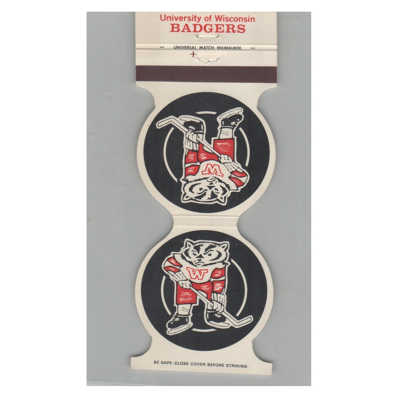 Jewelite Matchbook Cover University of Wisconsin Hockey 1981-82 Schedule  WI