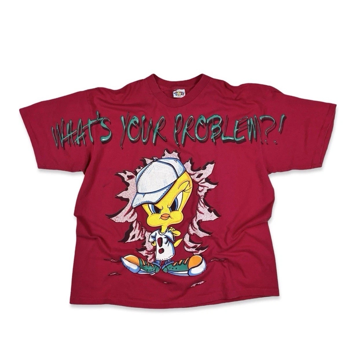 Looney Tunes VTG 90s Tweety Bird What\'s Your Problem Single Stitch T-Shirt Looney Tunes VTG 90s Tweety Bird What\'s Your Problem Single Stitch T-Shirt