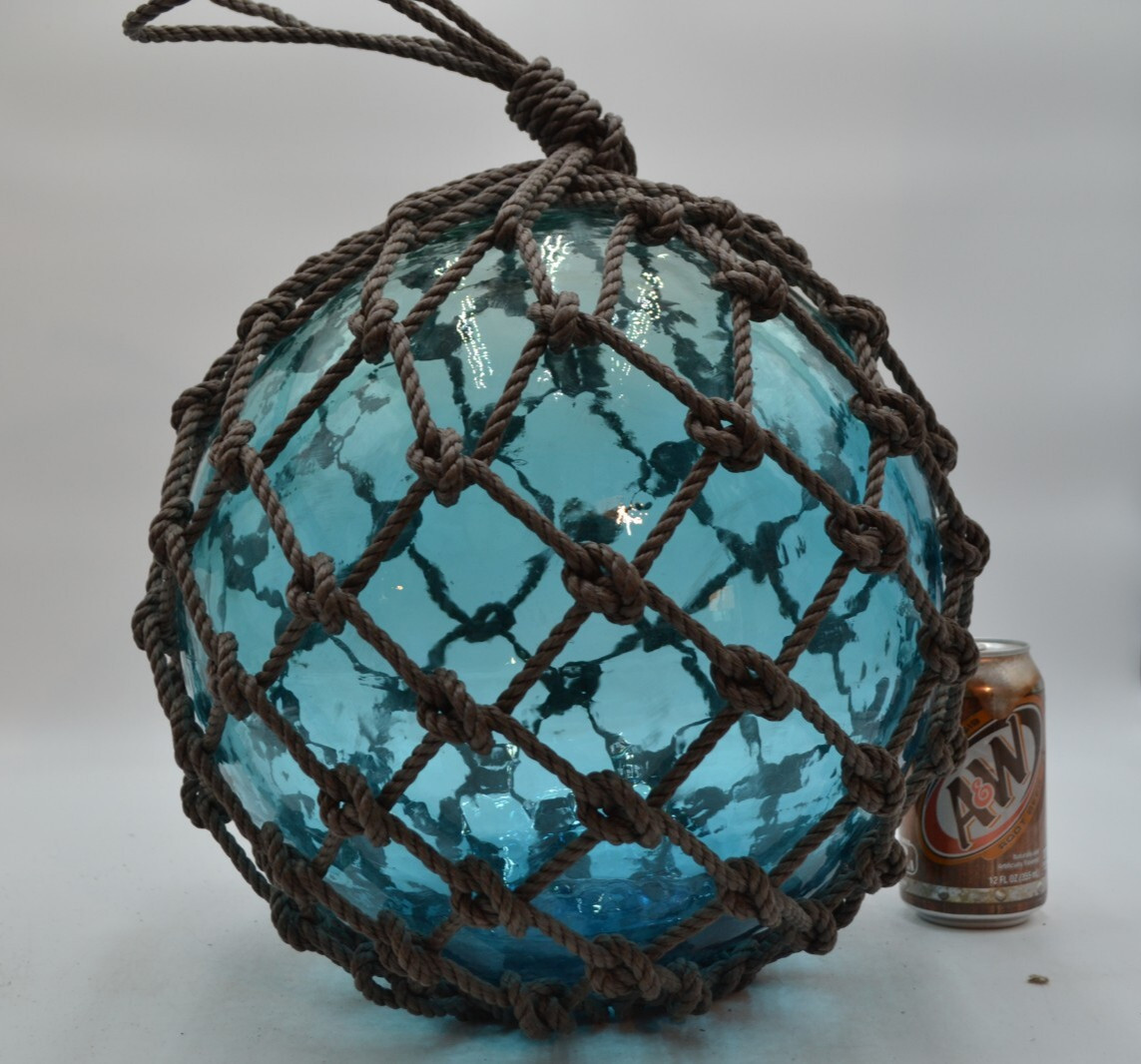VINTAGE GLASS FISHING FLOAT IN AQUA VINTAGE GLASS FISHING FLOAT IN AQUA
