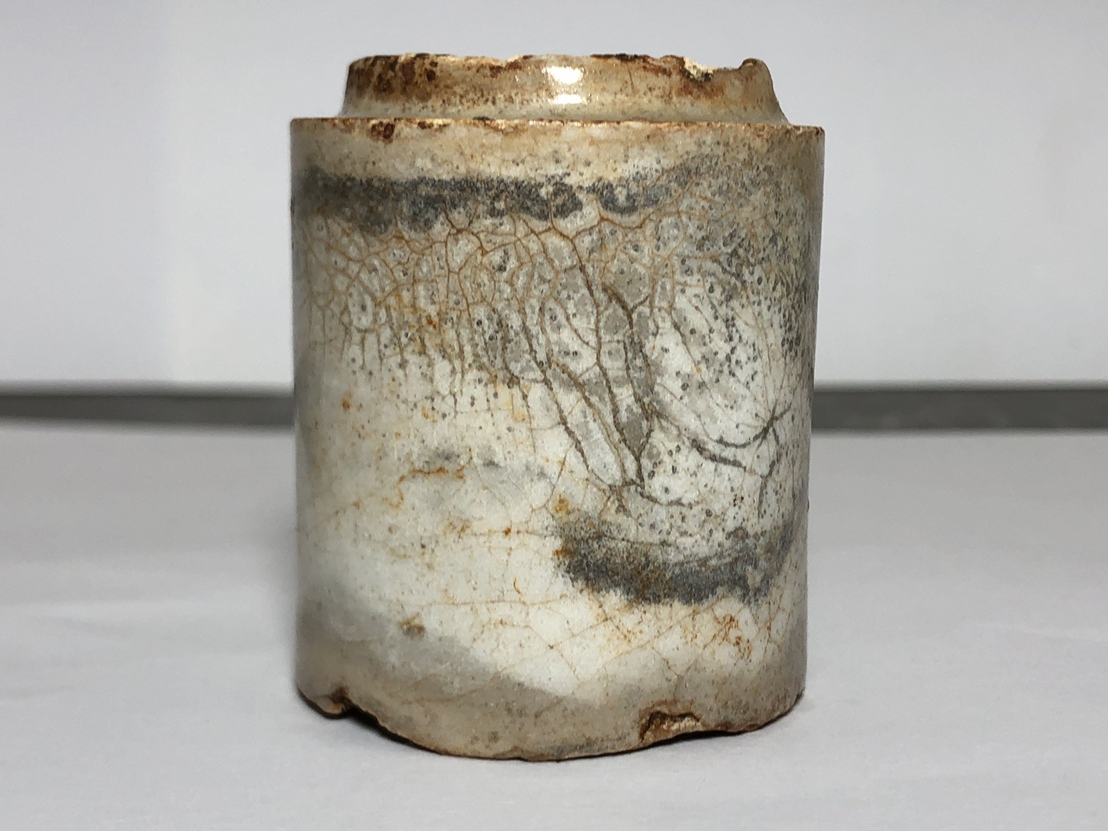 Antique Ceramic pharmacy Cosmetic jars with dried cosmetics inside Pre - 1900's