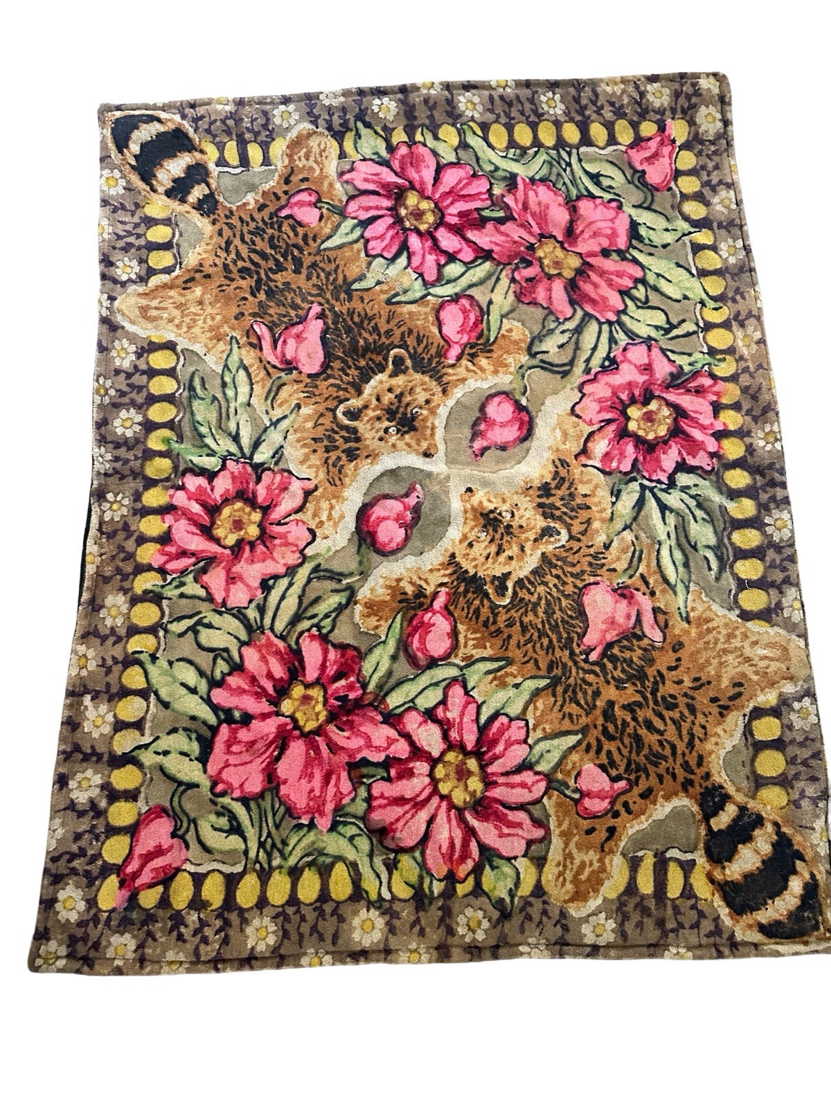 Antique Chase Horsehair Sleigh Carriage Buggy Blanket Raccoon Animal Collection
