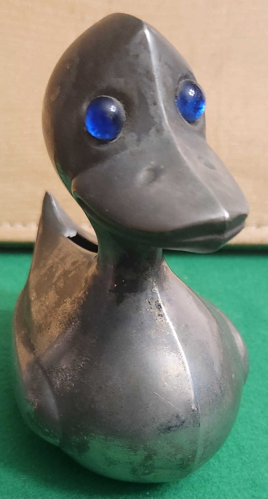 Vintage Silver Plate Denmark Duck Coin Bank 