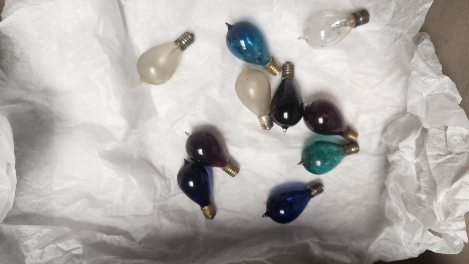Antique Edison Exhaust Tip Christmas Light Bulbs Lot 10 Bench Tested