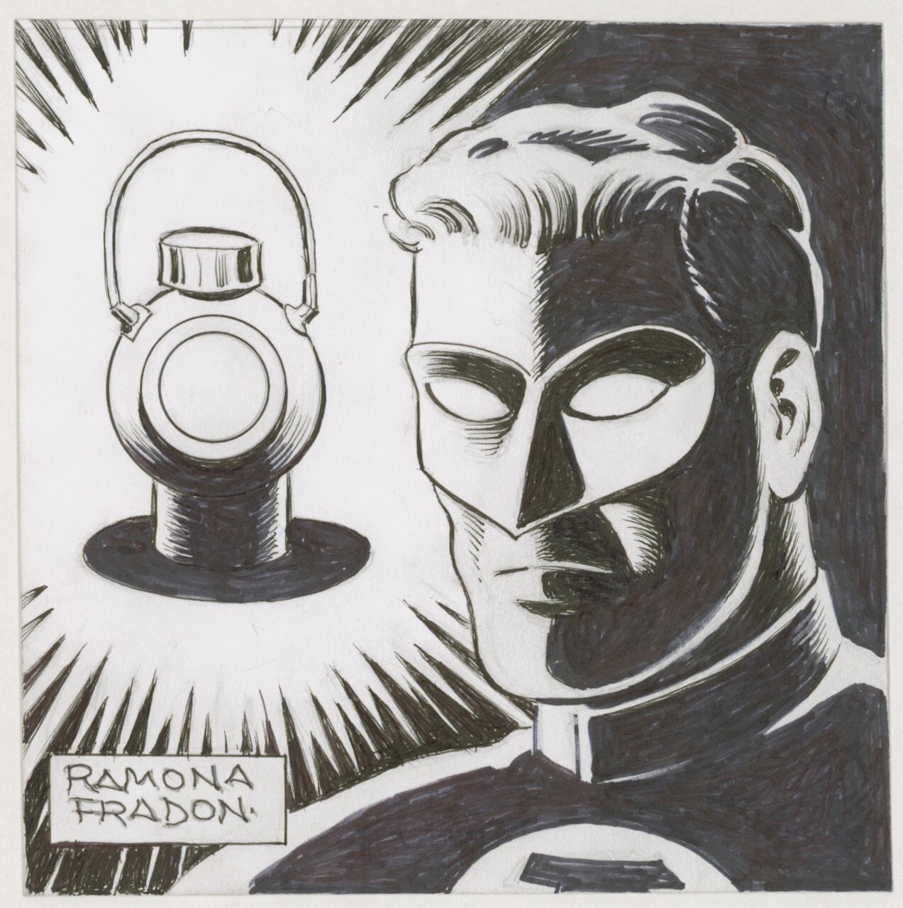 Ramona Fradon Signed JLA DC Comics Original Art Sketch Hal Jordan Green Lantern