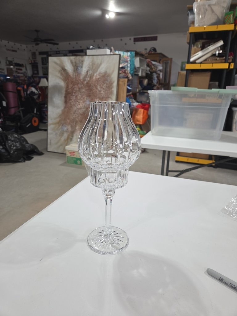Vintage Glass Hurricane Candle Holder 12