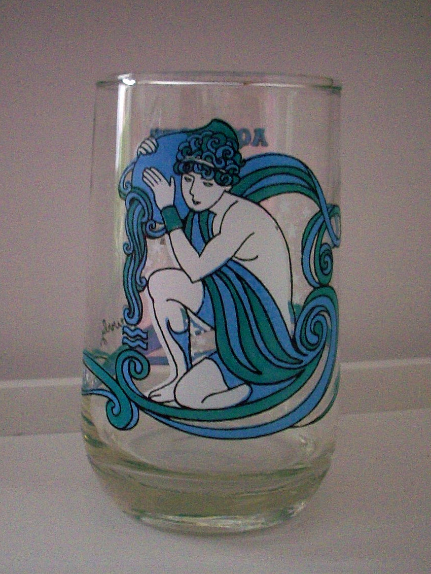 Vtg 1976 Aquarius Arby\'s Promo Zodiac Drinking Glass 11 oz.