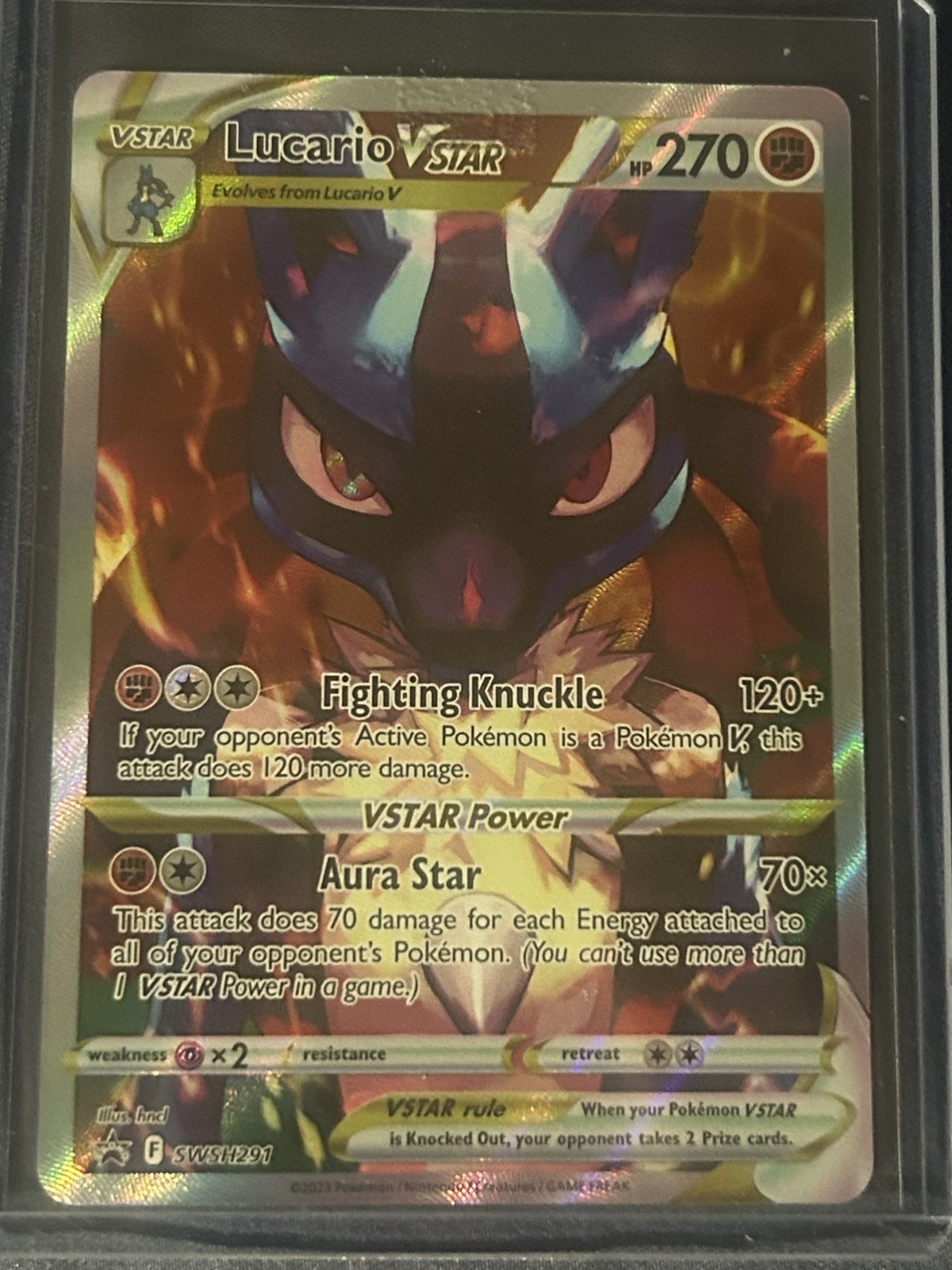 Pokemon TCG Lucario VSTAR SWSH291 Black Star Promo Holo Full Art EN
