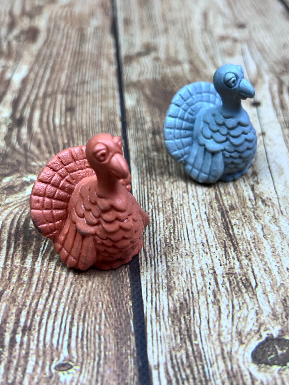 2 Diener Soft Rubber 1993 Erasers Pencil Toppers Turkey Thanksgiving
