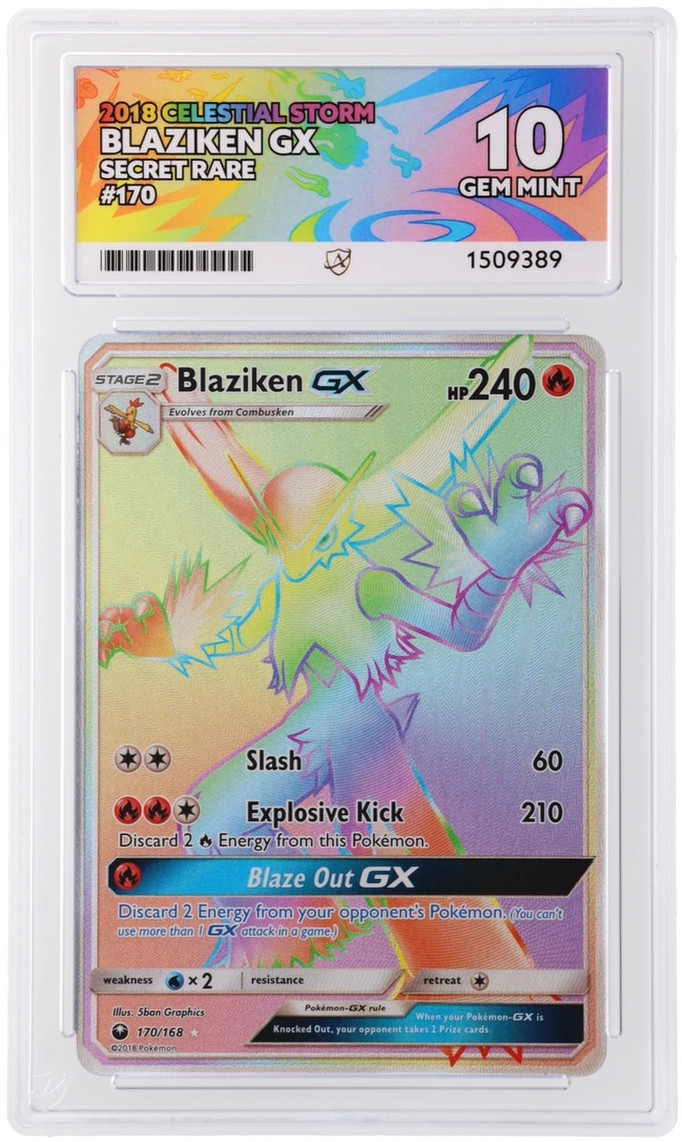 ACE 10 Blaziken Gx 170/168 Celestial Storm Gem Mint Pokemon ACE 10 Blaziken Gx 170/168 Celestial Storm Gem Mint Pokemon