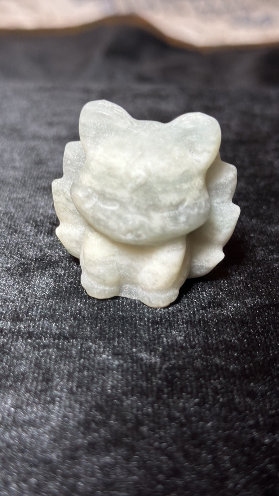 Hand-Carved Moss Agate Vulpix Figurine Hand-Carved Moss Agate Vulpix Figurine