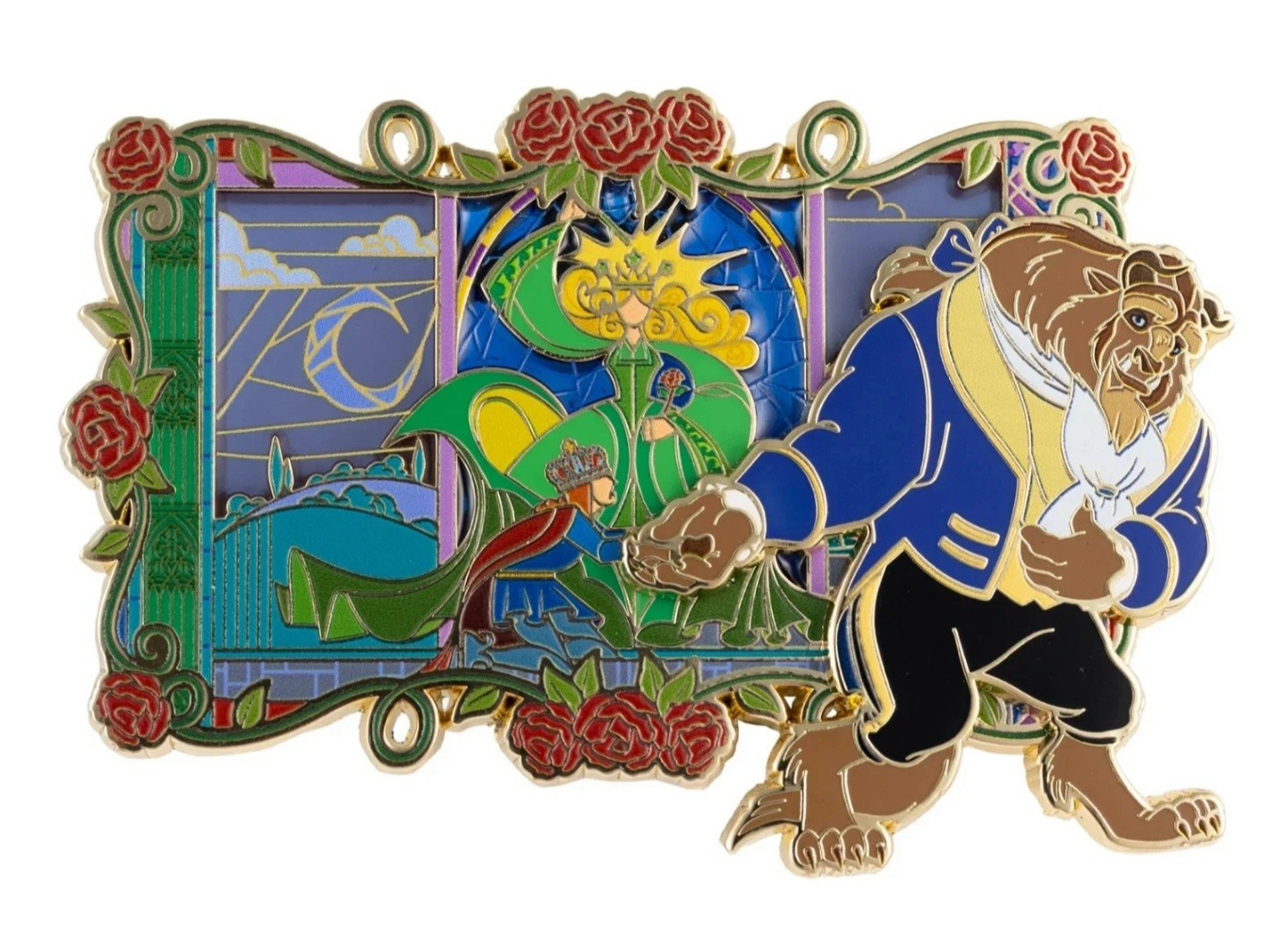 Disney Beauty and the Beast Stained Glass Enchantress Jumbo Collectible Pin PALM