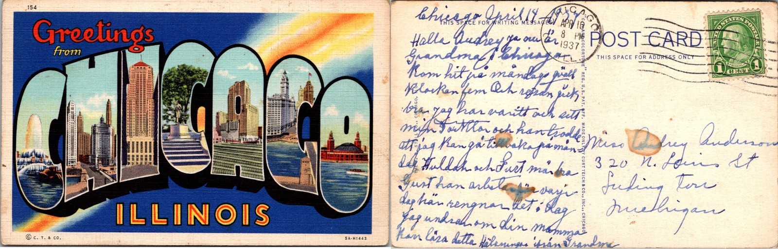 Grettings From Chicago, ILL Postcards used 52523