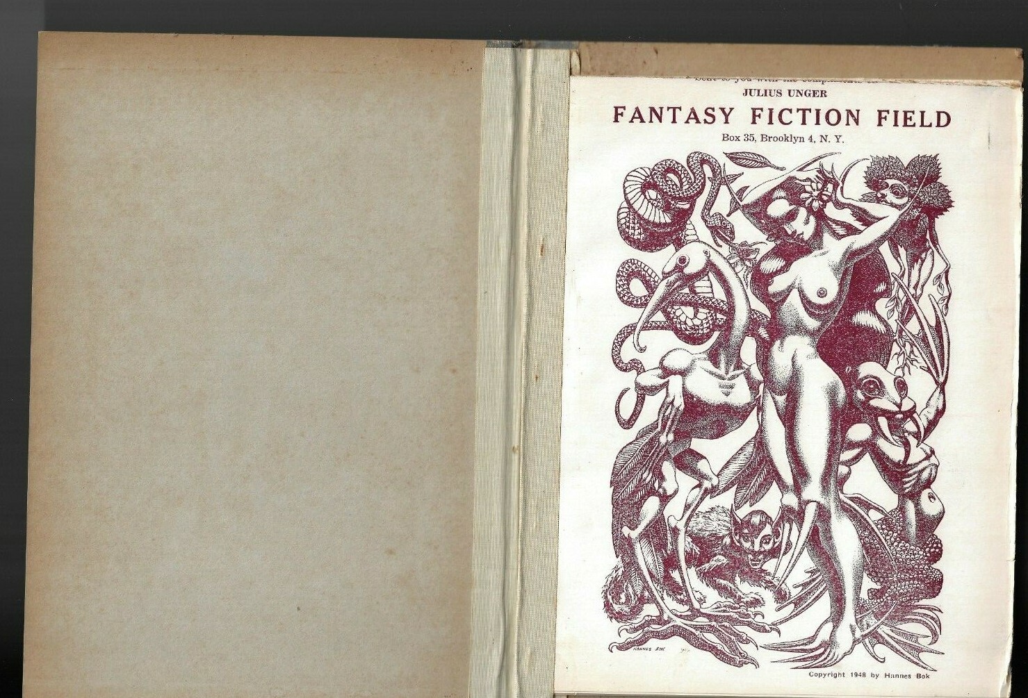 Julius Unger-1949 Fantasy Calendar-Fantasy Fiction Field NY Gnome Press Julius Unger-1949 Fantasy Calendar-Fantasy Fiction Field NY Gnome Press