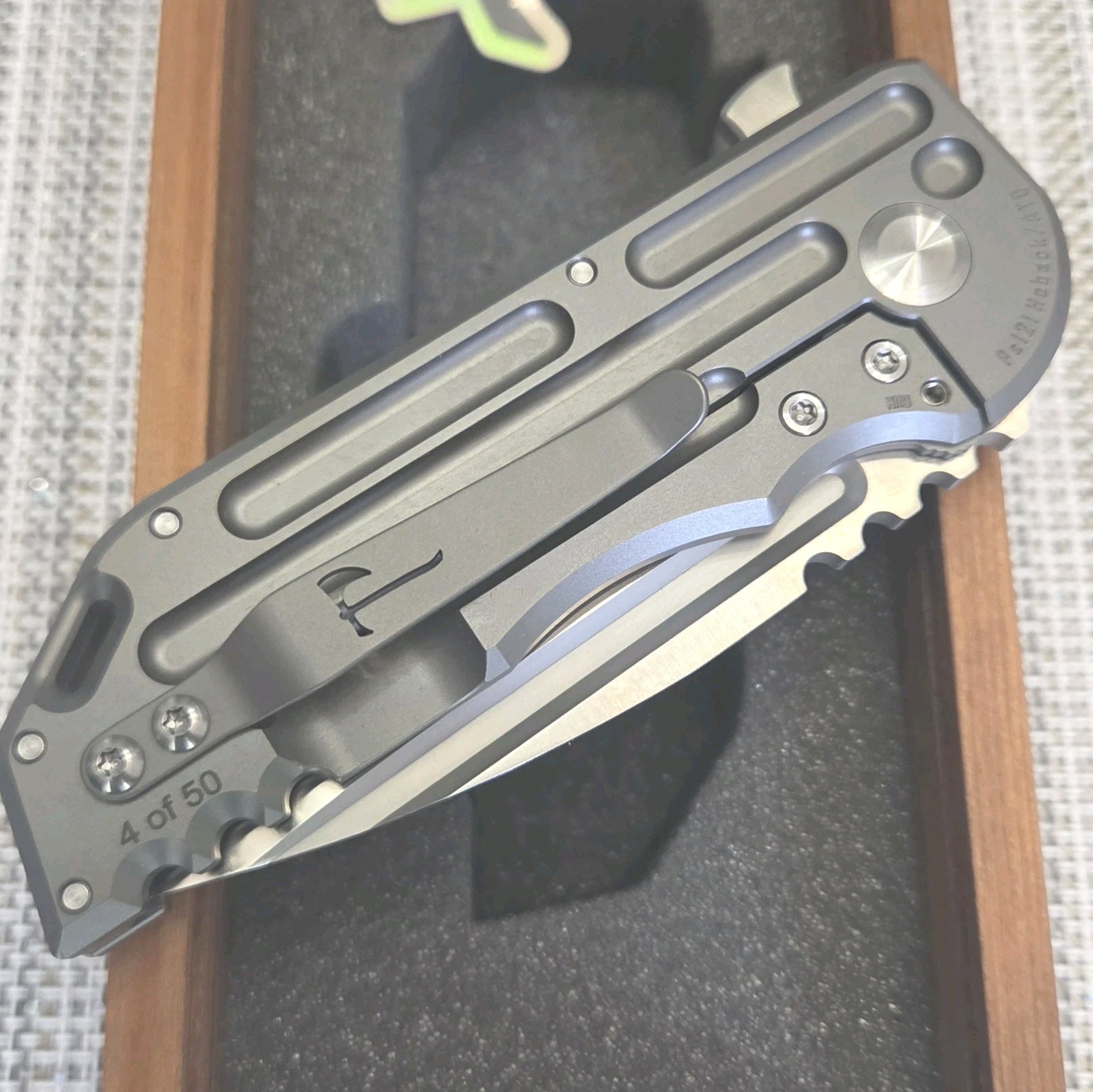  💰Jake Hoback Warspear💰#4 Of 50 Satin S35VN Blade, Beadblasted Titanium Scales