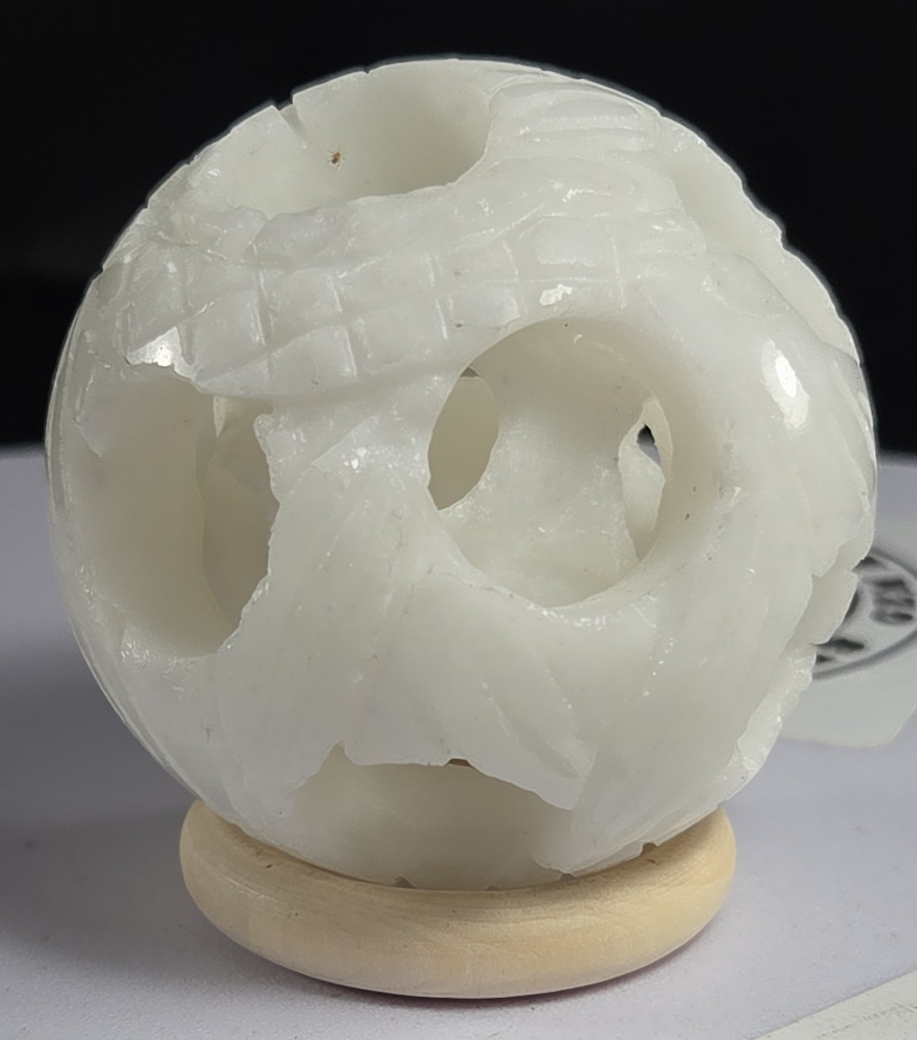 White Jade Soapstone 3 layer Sphere 54mm 112g Reiki Meditation Home Decor White Jade Soapstone 3 layer Sphere 54mm 112g Reiki Meditation Home Decor