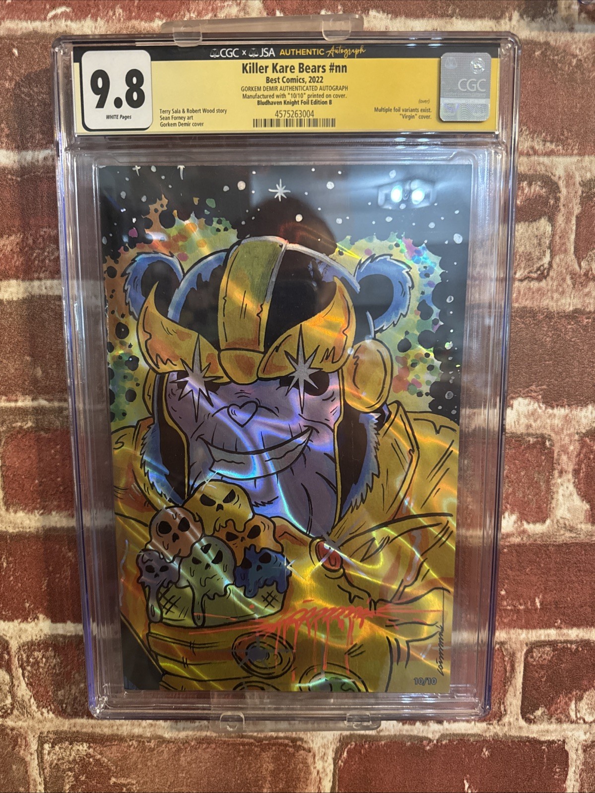 Killer Kare Bears Bloodhaven Knight Foil Thanos Homage CGC 9.8 W/Gorkem Sig10/10