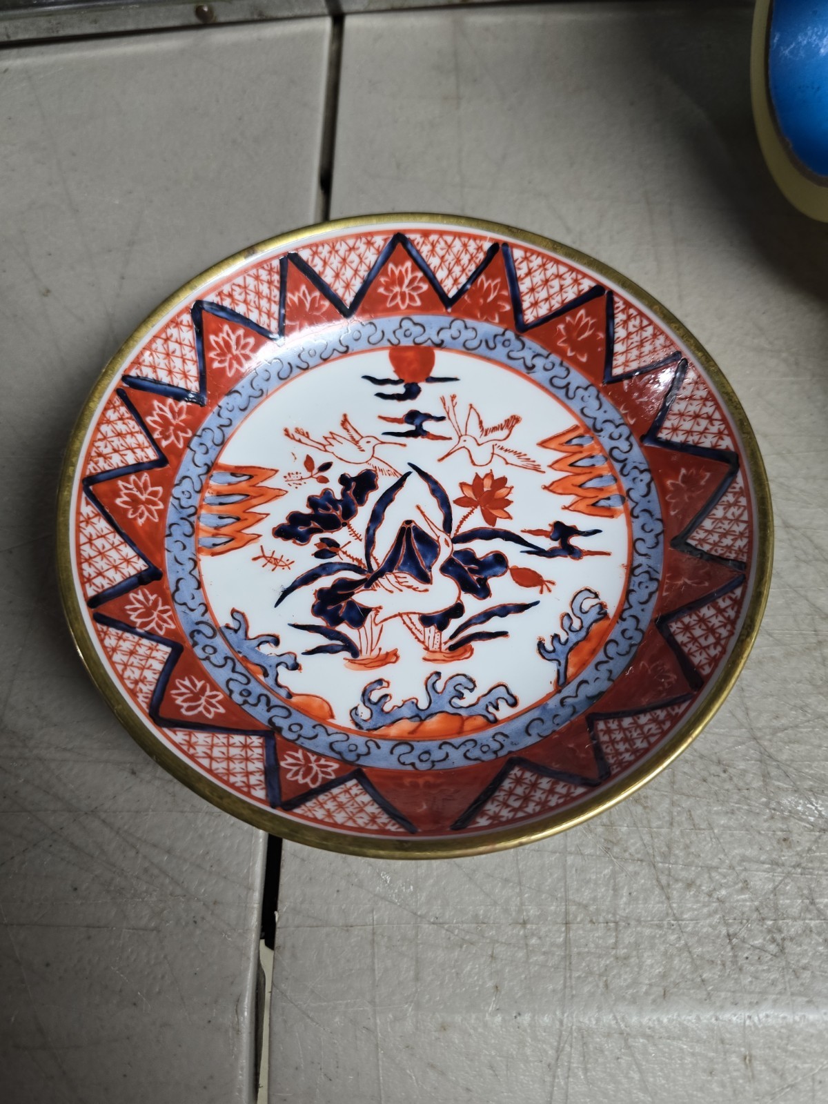 Vtg Japanese IMARi Bowl Brass Incased